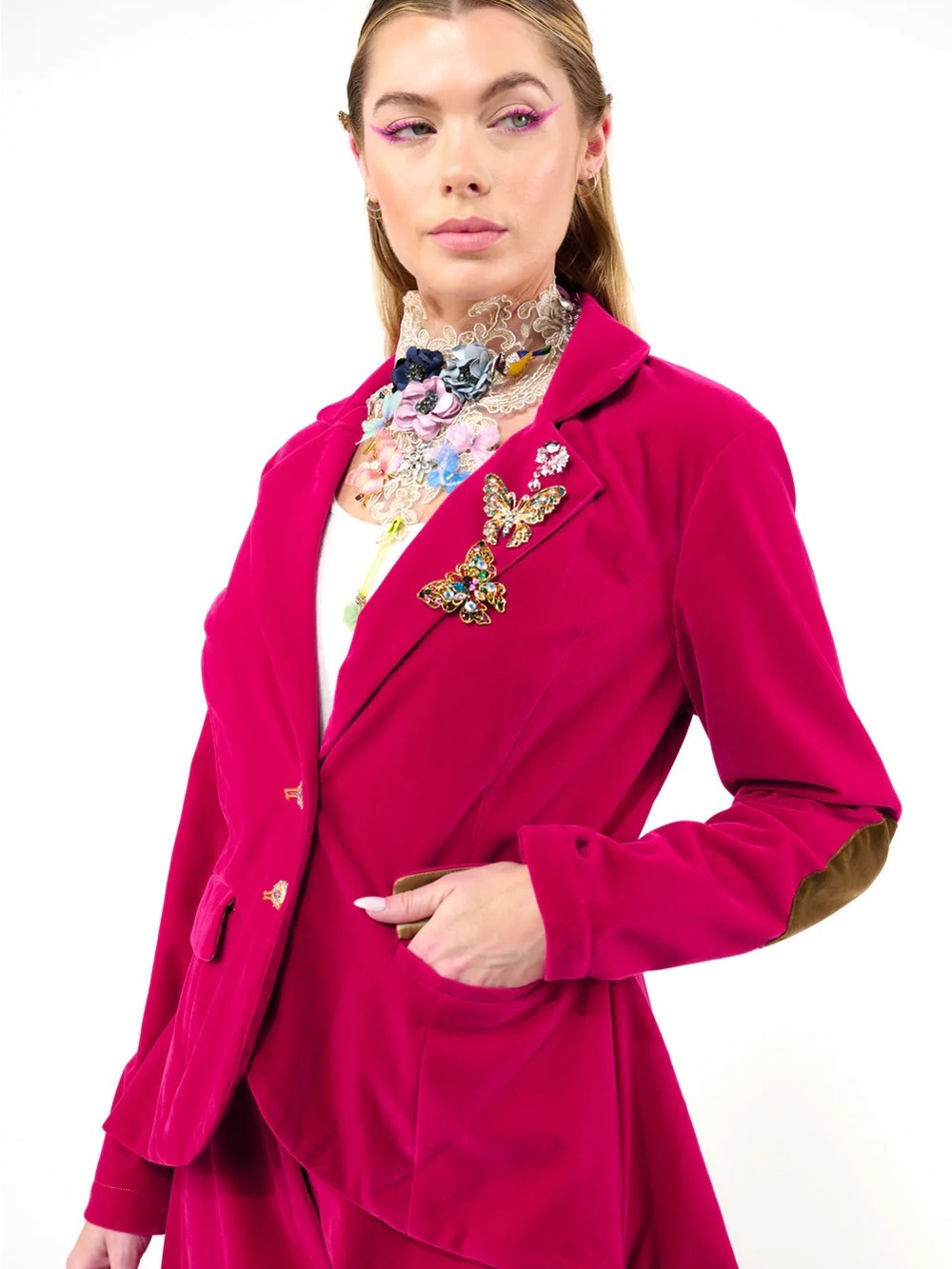 ARATTA JOVIE BLAZER - Pink Velvet - Medium- NWT - Picture 4 of 6